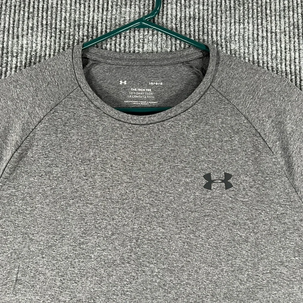 Under Armour Shirt Mens Large Gray Short Sleeve Tech Soft Active Gym‎ Casual